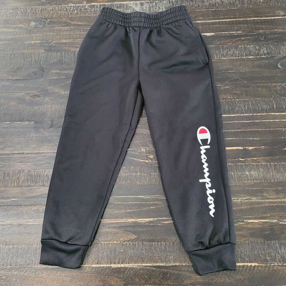 Champion Boys Black Jogger Pants Athletic Sweatpants Size 6-7